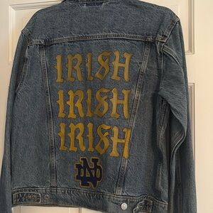 Hand Painted Notre Dame Levis Jacket Size Medium